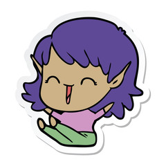 sticker of a cartoon elf girl