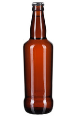 bottle with beer on white background