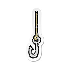Naklejka premium retro distressed sticker of a cartoon hook