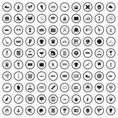 100 mens team icons set in simple style for any design vector illustration
