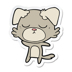sticker of a cute cartoon dog