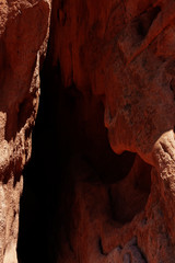 red rock crevice