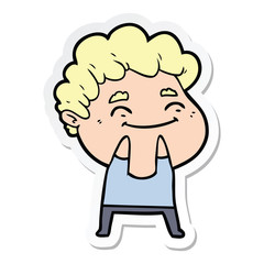 sticker of a cartoon friendly man