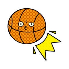 comic book style cartoon basketball