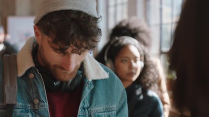 attractive young man paying using credit card transaction service buying coffee in cafe spending money at restaurant