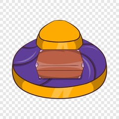 Baggage on conveyor belt at the airport icon in cartoon style on a background for any web design 