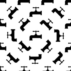 Water Tap Icon Seamless Pattern