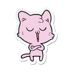 sticker of a cartoon cat singing