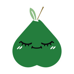 flat color retro cartoon pear