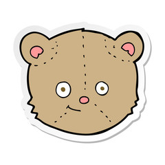 sticker of a cartoon teddy bear head