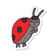 sticker of a cute cartoon ladybug