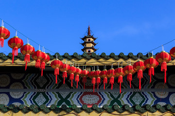 red lantern decoration at Chinese temple