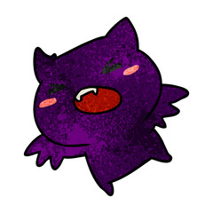 textured cartoon of a kawaii cute bat
