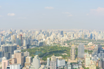 Fototapeta na wymiar High view of high building in the city
