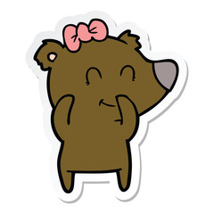sticker of a female bear cartoon