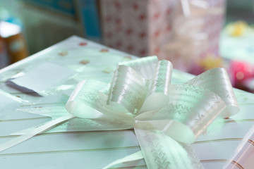 ribbon bow on gift box