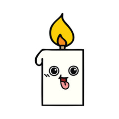 cute cartoon lit candle