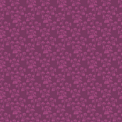 seamless pattern, silhouette of purple berries on branches on a pink burgundy background.