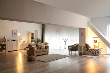 Interior of big modern apartment