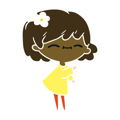 cartoon of cute kawaii girl