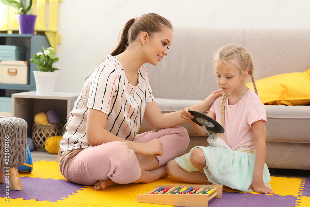 Sticker little girl at speech therapist office