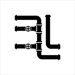 Pipe Icon, Pipe Fitting Icon, Water, Gas, Oil Pipeline, Plumbing Work