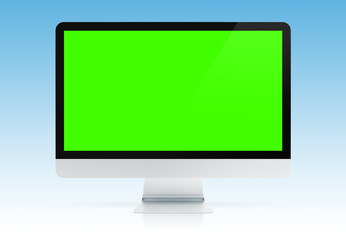 Modern computer monitor mockup isolated 3d rendering