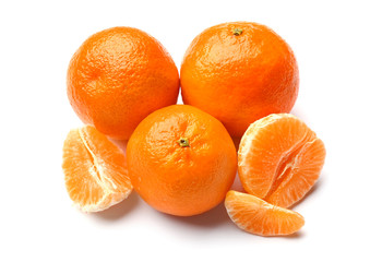 Tasty tangerines on white background
