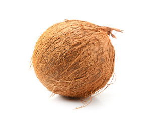 Tasty coconut on white background