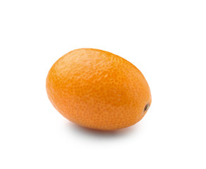 Tasty kumquat fruit on white background