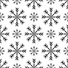 Snowflake Icon, Snow Seamless Pattern