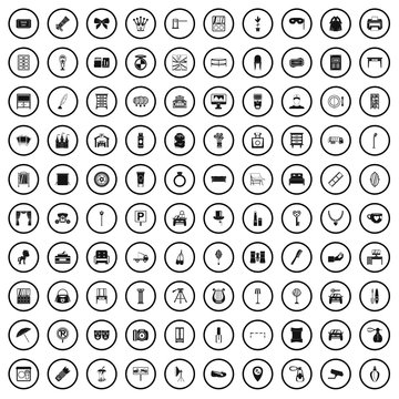 100 mirror icons set in simple style for any design vector illustration