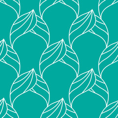 Abstract seamless pattern with leaves in vector
