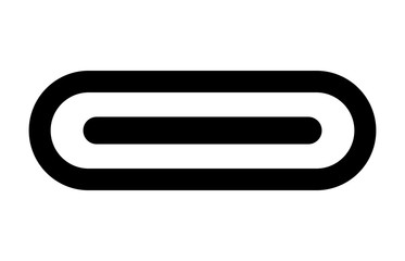 USB Type C or USB 4 connector cable line art vector icon for apps and websites