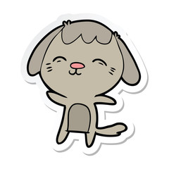 sticker of a happy cartoon dog