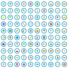 100 contact us icons set in cartoon style for any design vector illustration