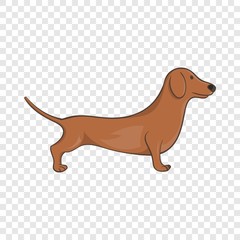 Brown dachshund dog icon in cartoon style on a background for any web design 