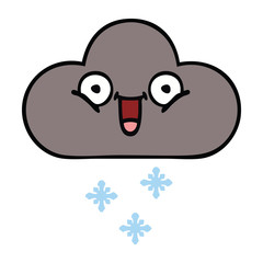 cute cartoon storm snow cloud