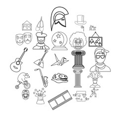 Obraz premium Exposition icons set. Outline set of 25 exposition vector icons for web isolated on white background