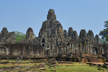 Fototapeta na wymiar Le temple Bayon à Angkor