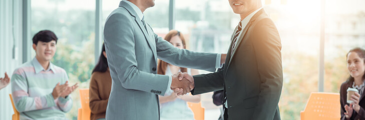 Celebrated, Business Corporation Organization Teamwork Concept. Business People Congratulated,...