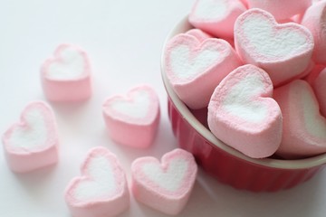 Close up of heart shaped candy