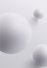 Grey abstract background with 3d balls.