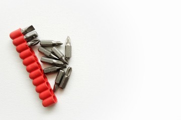 set of screw on white background