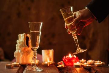 Abandoned man drinks alcohol alone.