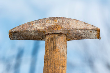 Old rusted hammer.DIY tool.Tool master
