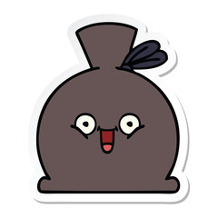 sticker of a cute cartoon sack