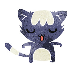 retro cartoon of a kawaii cute racoon