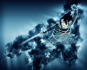 太平記尼崎合戦中国引返しの図　煙バージョン