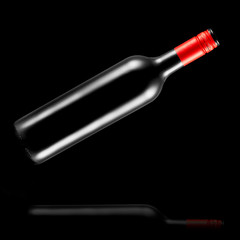 flying, bottle, wine, black background, reflection, alcohol, drink,